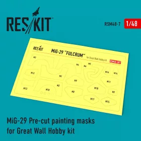   ResKit Models MiG-29 Pre-cut painting masks for GWH kit - előre kivágott festőmaszk-készlet
