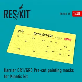   ResKit Models Harrier GR1/GR3 Pre-cut painting masks for Kinetic kit - előre kivágott festőmaszk-készlet