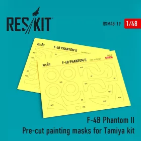   ResKit Models F-4B Phantom II Pre-cut painting masks for Tamiya 61121 kit - előre kivágott festőmaszk-készlet
