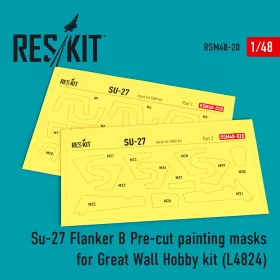   ResKit Models Su-27 Pre-cut painting masks for GWH L4824 kit - előre kivágott festőmaszk-készlet