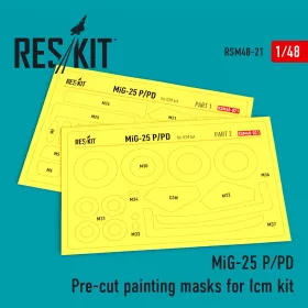   ResKit Models MiG-25 (P,PD) Pre-cut painting masks for ICM kit - előre kivágott festőmaszk-készlet