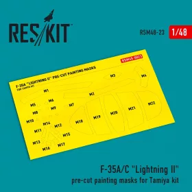   ResKit Models F-35A/C Lightning II – előre kivágott festőmaszk-készlet