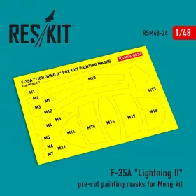   ResKit Models F-35A Lightning II pre-cut painting masks for Meng kit - előre kivágott festőmaszk-készlet