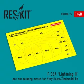   ResKit Models F-35A Lightning II pre-cut painting masks for Kitty Hawk/Zimimodel kit - előre kivágott festőmaszk-készlet