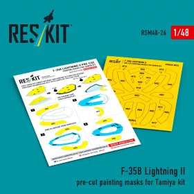   ResKit Models F-35B Lightning II pre-cut painting masks for Tamiya - előre kivágott festőmaszk-készlet