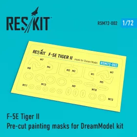   ResKit Models F-5E Tiger II Pre-cut painting masks for DreamModel kit - előre kivágott festőmaszk-készlet