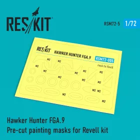   ResKit Models Hawker Hunter FGA.9 Pre-cut painting masks for Revell kit - előre kivágott festőmaszk-készlet
