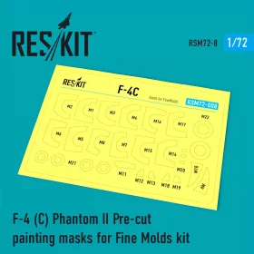   ResKit Models F-4C Phantom II Pre-cut painting masks for FineMolds kit - előre kivágott festőmaszk-készlet