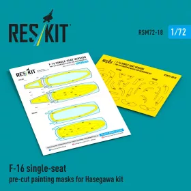   ResKit Models F-16 single-seat pre-cut painting masks for Hasegawa - előre kivágott festőmaszk-készlet