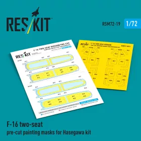   ResKit Models F-16 two-seat pre-cut painting masks for Hasegawa - előre kivágott festőmaszk-készlet