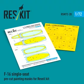   ResKit Models F-16 single-seat pre-cut painting masks for Revell - előre kivágott festőmaszk-készlet