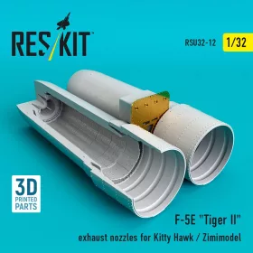   ResKit Models F-5E Tiger II exhaust nozzles for Kitty Hawk / Zimimodel (3D Printed) - hajtómű-fúvócsövek