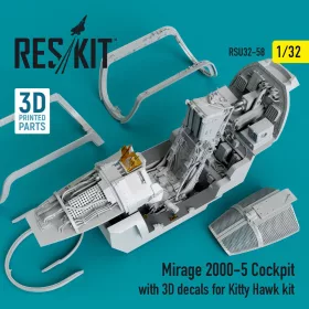   ResKit Models Mirage-2000-5 cockpit with 3D decals for Kitty Hawk kit - cockpitkészlet 3D matricákkal