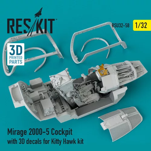 ResKit Models Mirage-2000-5 cockpit with 3D decals for Kitty Hawk kit - cockpitkészlet 3D matricákkal