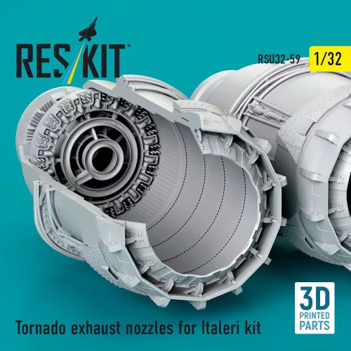 ResKit Models Tornado exhaust nozzles for Italeri kit (3D Printed) - hajtómű-fúvócsövek