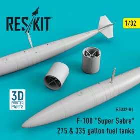   ResKit Models F-100 Super Sabre 275 & 335 gallon fuel tanks - F-100 Super Sabre – 275 és 335 gallonos üzemanyag-póttartályok