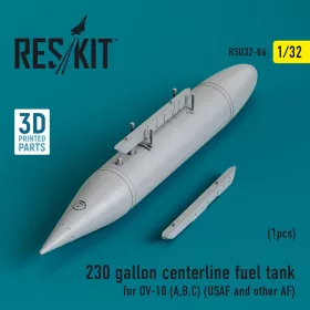   ResKit Models 230 gallon centerline fuel tank for OV-10 (A,B,C) (USAF and other AF) (1 pcs) (3D Printed) - OV-10 A/B/C – 230 gallonos törzs alatti üzemanyag-póttartály, 1 db