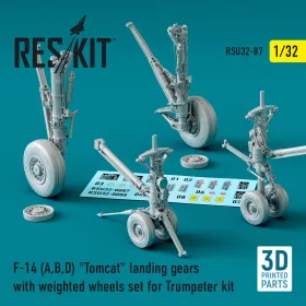   ResKit Models F-14 (A,B,D) Tomcat – futóműkészlet terhelt állapotú kerekekkel