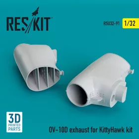   ResKit Models OV-10D Bronco exhaust for KittyHawk kit (3D Printed) - kipufogócsonkok