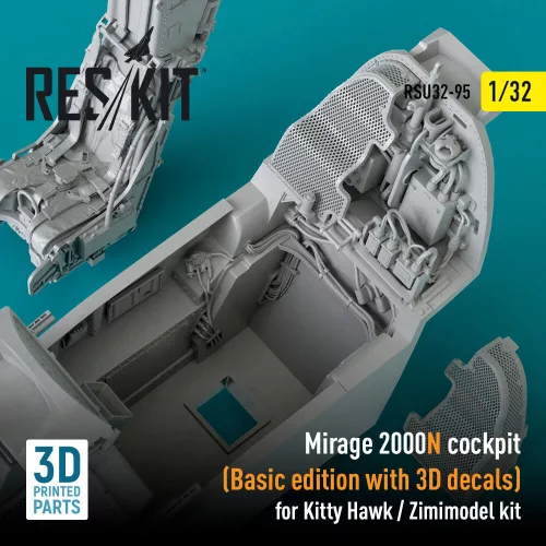 ResKit Models Mirage 2000N – alap cockpitkészlet 3D matricákkal, Kitty Hawk / Zimi Model maketthez