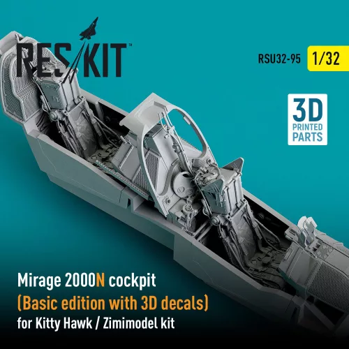 ResKit Models Mirage 2000N – alap cockpitkészlet 3D matricákkal, Kitty Hawk / Zimi Model maketthez