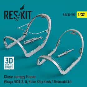   ResKit Models Close canopy frame Mirage 2000 (B,D,N) for Kitty Hawk / Zimimodel kit (3D Printed) - zárt kabintetőkeret