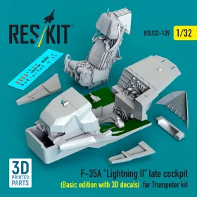   ResKit Models F-35A Lightning II késői – alap cockpitkészlet 3D matricákkal