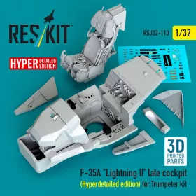   ResKit Models F-35A Lightning II late cockpit (Hyperdetailed edition) for Trumpeter kit (3D Printed) - részletes cockpitkészlet