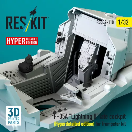 ResKit Models F-35A Lightning II late cockpit (Hyperdetailed edition) for Trumpeter kit (3D Printed) - részletes cockpitkészlet