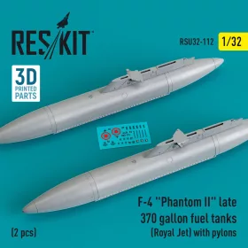   ResKit Models F-4 Phantom II késői – 370 gallonos üzemanyag-póttartályok pilonokkal, 2 db