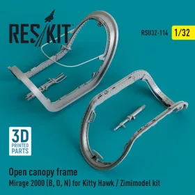   ResKit Models Open canopy frame Mirage 2000 (B,D,N) for Kitty Hawk / Zimimodel kit (3D Printed) - nyitott kabintetőkeret