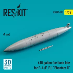   ResKit Models 610 gallon fuel tank late for F-4 (E, EJ) Phantom II (1 pcs) (3D Printed) - 610 gallonos üzemanyag-póttartály, 1 db