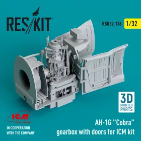   ResKit Models AH-1G Cobra gearbox with doors for ICM kit (3D Printed) - AH-1G Cobra főreduktor ajtókkal