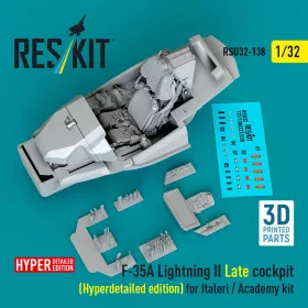   ResKit Models F-35A Lightning II késői – részletes cockpitkészlet, Italeri / Academy maketthez