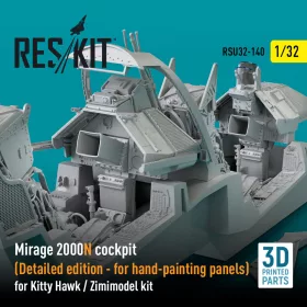   ResKit Models Mirage 2000N cockpit (Detailed edition) for Kitty Hawk / Zimimodel kit (3D Printed) - részletes cockpitkészlet