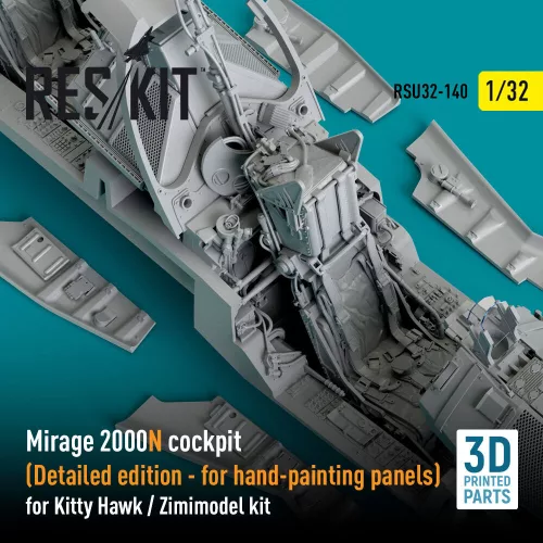 ResKit Models Mirage 2000N cockpit (Detailed edition) for Kitty Hawk / Zimimodel kit (3D Printed) - részletes cockpitkészlet