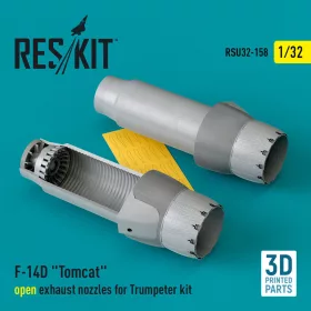   ResKit Models F-14D Tomcat open exhaust nozzles for Trumpeter kit (3D Printed) - F-14D Tomcat nyitott – hajtómű-fúvócsövek