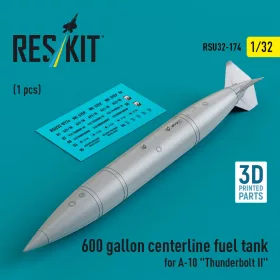   ResKit Models 600 gallon centerline fuel tank for A-10 Thunderbolt II (1 pcs) (3D Printed) - A-10 Thunderbolt II – 600 gallonos törzs alatti üzemanyag-póttartály, 1 db