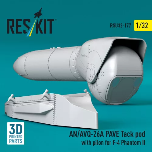 ResKit Models AN/AVQ-26A PAVE Tack pod with pilon for F-4 Phantom II (3D Printed) - AN/AVQ-26A PAVE Tack – konténer