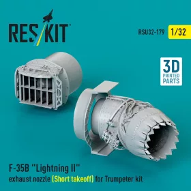   ResKit Models F-35B Lightning II exhaust nozzle (Short takeoff) for Trumpeter kit (3D printed) - hajtómű-fúvócső