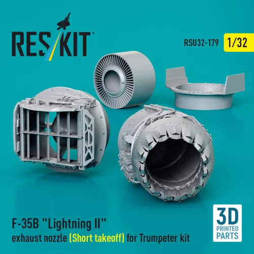 ResKit Models F-35B Lightning II exhaust nozzle (Short takeoff) for Trumpeter kit (3D printed) - hajtómű-fúvócső