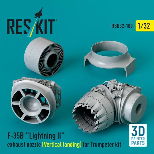 ResKit Models F-35B Lightning II exhaust nozzle (Vertical landing) for Trumpeter kit (3D printed) - hajtómű-fúvócső
