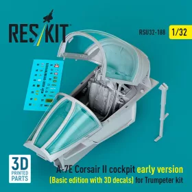   ResKit Models A-7E Corsair II korai – alap cockpitkészlet 3D matricákkal