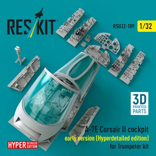 ResKit Models A-7E Corsair II early cockpit (Hyperdetailed edition) for Trumpeter kit (3D Printed) - részletes cockpitkészlet