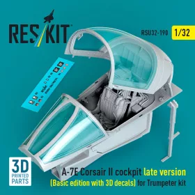   ResKit Models A-7E Corsair II késői – alap cockpitkészlet 3D matricákkal