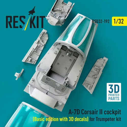 ResKit Models A-7D Corsair II cockpit (Basic edition with 3D decals) for Trumpeter kit (3D Printed) - alap cockpitkészlet 3D matricákkal