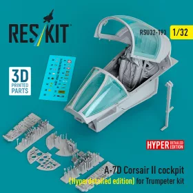   ResKit Models A-7D Corsair II cockpit (Hyperdetailed edition) for Trumpeter kit (3D Printed) - részletes cockpitkészlet