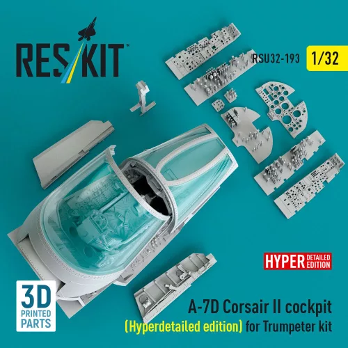 ResKit Models A-7D Corsair II cockpit (Hyperdetailed edition) for Trumpeter kit (3D Printed) - részletes cockpitkészlet