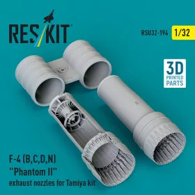  ResKit Models F-4 (B, C, D, N) Phantom II exhaust nozzles for Tamiya kit (3d Printed) - hajtómű-fúvócsövek