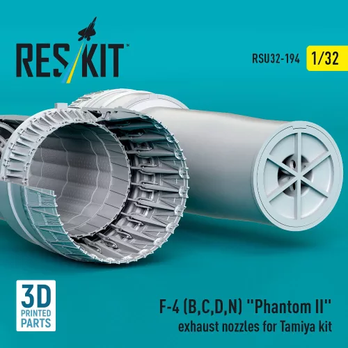ResKit Models F-4 (B, C, D, N) Phantom II exhaust nozzles for Tamiya kit (3d Printed) - hajtómű-fúvócsövek
